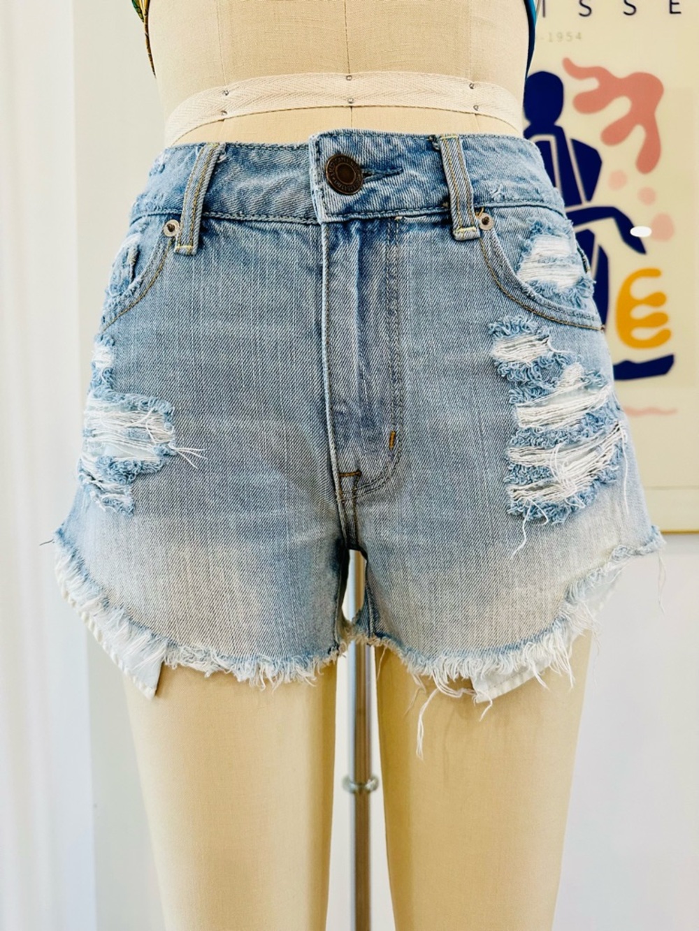 American Eagle Distressed Cut Off Denim Shorts